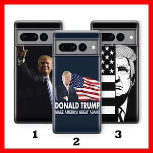 Custodia per telefono TRUMP 2 per Google Pixel 6, 6A, 7, 7A, 8, 8A, 9, 9A Pro XL, modello USA, Presidente degli Stati Uniti d'America, Donald Trump, di nuovo grande