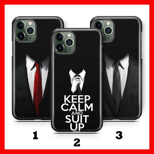 SUiT Up 1 Apple iPHONE 11 12 13 14 15 Plus PRO MiNI MaX Phone Case Cover Suit And Tie Best Behaviour Posh Black Suit Red Tie All Business