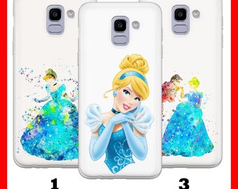 CINDERELLA Phone Case Cover For Samsung Galaxy A3 A5 A6 A7 A8 J3 J5 J6 J7  Disney Cartoon Princess Ella Ball Glass Slippers Mother