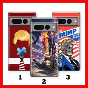Custodia per telefono TRUMP 3 per Google Pixel 6, 6A, 7, 7A, 8, 8A, 9, 9A Pro XL, modello USA, Presidente degli Stati Uniti d'America, Donald Trump, di nuovo grande