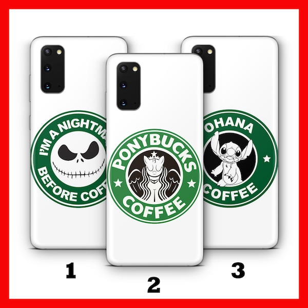 CAFFÈ 1 Copertura Della Cassa Del Telefono Per Samsung Galaxy S20 S21 FE S22 S23 S24 S10 PLuS Ultra Disney Cartoon Emblema Pony Stitch Ristorante Teschio