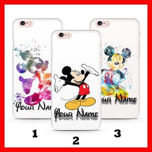 Custodia per telefono personalizzata Mickey Mouse per Apple iPhone 5 SE 2020 2022 6 7 8 Xs XR MaX Plus ispirata al cartone animato Disney con il tuo nome e testo