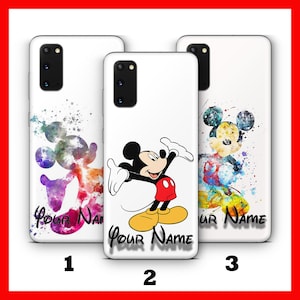 Custodia personalizzata Topolino per Samsung Galaxy S20, S21, S22, S23, S24, FE, S25 Plus, Ultra, Disney, con il tuo nome e testo