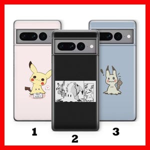 Mimikyu 3 Telefoon Geval Voor Google Pixel 6 6A 7 7A 8 8A 9 9A Pro XL Modellen Stripfiguur Hero Van Ball Fight Figuur Hero Animal