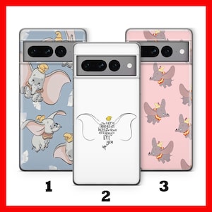 Custodia per telefono DUMBO 3 per Google Pixel 6, 6A, 7, 7A, 8, 8A, 9, 9A Pro XL, motivo: Castello Disney con orecchie grandi, elefante da circo.