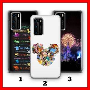 DISNEYLAND 2 HUAWEI P9 P10 P20 P30 P40 LiTE PRO PLuS LG G5 G6 Custodia per telefono ispirata al cartone animato Disney Castle Wonderland Happy Place Fun