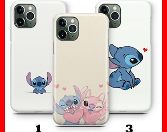Funda para teléfono Stitch K2 para Apple iPhone 11 12 13 14 15 16 y 17 Air PRO Plus Mini Max Personaje de dibujos animados de Disney Criatura alienígena Perro Panda Amigo