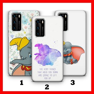DUMBO 2 HUAWEI P9 P10 P20 P30 P40 LiTE PRO PLuS LG G5 G6 Custodia per telefono ispirata al cartone animato Disney Castello Grande Orecchio Elefante Circo Carino