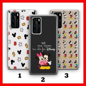 Custodia per telefono MICKEY MOUSE 2 HUAWEI P9 P10 P20 P30 P40 LiTE PRO PLuS LG G5 G6 ispirata al castello dei cartoni animati Disney Minnie Mouse Classic Mice