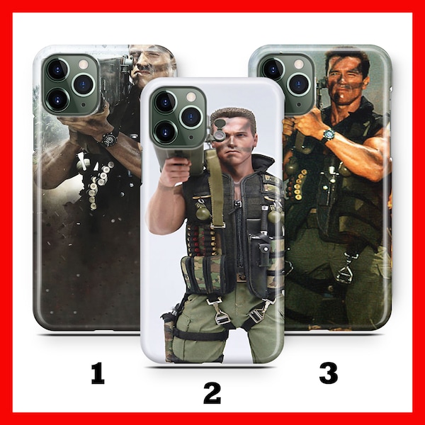 ARNoLD SCHWARZENEGGER Apple iPHONE 11 12 13 14 15 Plus PRO MiNI MAX Phone Case Cover Commando Movie Bazooka Rocket Launcher Terminator