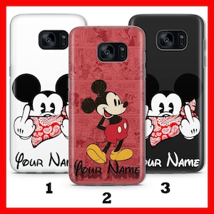Custodia per telefono PERSONALIZZATA 2 di Topolino per Samsung Galaxy S5 S6 S7 S8 S9 EDGE PLUS LtE NEO Disney Cartoon con il tuo nome e testo