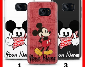 2 personalizowane etui na telefon Myszka Miki do Samsung Galaxy S5 S6 S7 S8 S9 Edge Plus LTE Neo Disney Cartoon z Twoim imieniem
