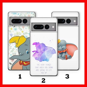 Custodia per telefono DUMBO 2 per Google Pixel 6, 6A, 7, 7A, 8, 8A, 9, 9A Pro XL, motivo: castello dei cartoni animati Disney, elefante con grandi orecchie, dal circo carino