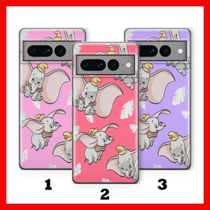 Custodia per telefono DUMBO 4 per Google Pixel 6, 6A, 7, 7A, 8, 8A, 9, 9A Pro XL, motivo: Castello Disney con orecchie grandi, elefante da circo.