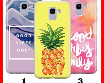GOOD ViBES OnLY 3 Phone Case Cover For Samsung Galaxy A3 A5 A6 A7 A8 J3 J5 J6 J7 Summer Trend Positive Emotions Exclusively Happy Smile