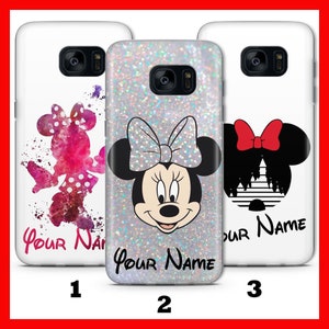 Custodia per telefono personalizzata MiNNIE MOUSE per Samsung Galaxy S5 S6 S7 S8 S9 EDGE PLUS LtE NEO Disney Cartoon con il tuo nome e testo