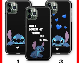 Funda para teléfono Stitch K4 para Apple iPhone 11 12 13 14 15 16 y 17 Air PRO Plus Mini Max Personaje de dibujos animados de Disney Criatura alienígena Perro Panda Amigo