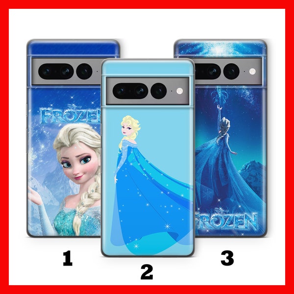 FROZEN 1 Phone Case Cover For Google Pixel 7 7A 7 Pro 8 Pro Models Disney Cartoon Anna Elsa Olaf Princess Snowman Sven Ice Queen Cute