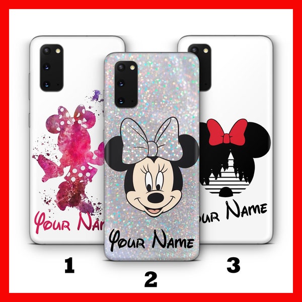 MiNNIE MOUSE PERSONALiSED 1 Phone Case Cover For Samsung Galaxy S20 S21 FE S22 S23 S24 S10 PLuS Ultra Disney Cartoon With Your Name Text