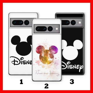 Custodia per telefono Mickey Mouse 7 per Google Pixel 6, 6A, 7, 7A, 8, 8A, 9, 9A Pro XL, motivo: Castello Disney, Topolino, Topolino Classico