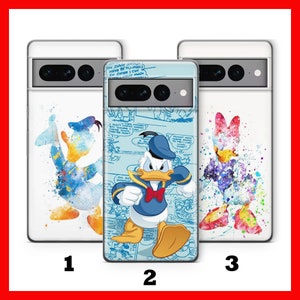 Custodia per telefono DONALD DuCK 6 per Google Pixel 6 6A 7 7A 8 8A 9 9A Pro XL, motivo: Castello dei cartoni animati Disney, Paperina, Topolino, Disneyland, carino