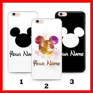 Custodia per telefono personalizzata Mickey Mouse per Apple iPhone 5 SE 2020 2022 6 7 8 Xs XR MaX Plus ispirata al cartone animato Disney con il tuo nome e testo