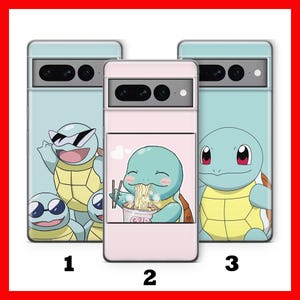 Squirtle 2 Handyhülle für Google Pixel 6 6A 7 7A 8 8A 9 9A Pro XL Modelle Cartoon Charakter Held vom Ballkampf Figur Heldentier