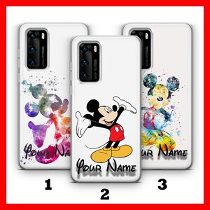 Custodia per telefono personalizzata 3 MICKEY MOUSE HUAWEI P9 P10 P20 P30 P40 LITE PRO PLuS LG G5 G6 ispirata al cartone animato Disney con il tuo nome e testo