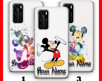 Mickey MOUSE 3 Hülle für HUAWEI P9 P10 P20 P30 P40 LiTE PRO PLUS LG G5 G6 Handyhülle inspiriert von Disney Cartoon mit Ihrem Namenstext