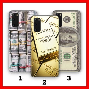 Custodia per telefono MONEY 1 per Samsung Galaxy S20 S21 S22 S23 S24 FE S25 Plus Ultra, rotolo di banconote da un dollaro statunitense, contanti, America, oro, mattone dorato