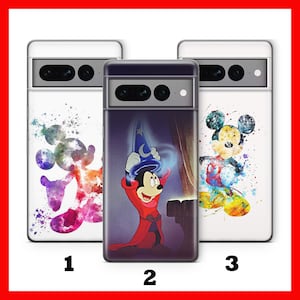 Custodia per telefono Mickey Mouse 5 per Google Pixel 6, 6A, 7, 7A, 8, 8A, 9, 9A, Pro, XL, motivo: Castello Disney, Topolino, Topolino Classico
