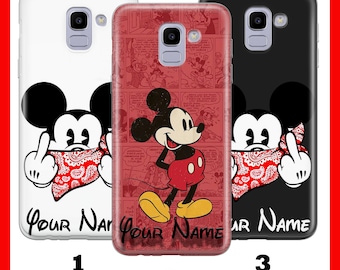 MiCKEY MOUSE PERSONALiSED 2 Phone Case Cover For Samsung Galaxy A3 A5 A6 A7 A8 J3 J5 J6 J7 Disney Cartoon With Your Name Or Text