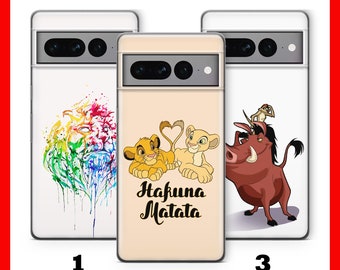 Löwe König 9 Handytasche für Google Pixel 6 6A 7 7A 8 8A 9 9A 10 Pro XL Disney Cartoon Simba Timon Pumba Scar Zazoo Mufasa