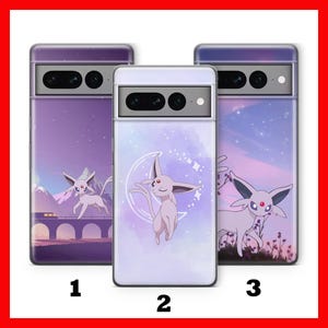 Espeon 2 Telefoon Geval Voor Google Pixel 6 6A 7 7A 8 8A 9 9A Pro XL Modellen stripfiguur Hero Van Ball Fight Figuur Hero Animal