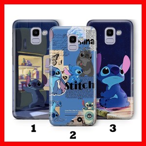 Funda para teléfono Stitch K6 para Samsung Galaxy A3 A5 A6 A7 A8 J3 J5 J6 J7 Modelos Personaje de dibujos animados de Disney Criatura extraterrestre Perro Panda Amigo