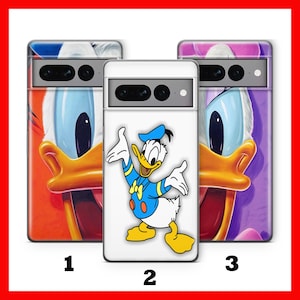 Custodia per telefono DONALD DuCK 4 per Google Pixel 6 6A 7 7A 8 8A 9 9A Pro XL, motivo: Castello Disney, Paperina, Topolino, Disneyland, carino