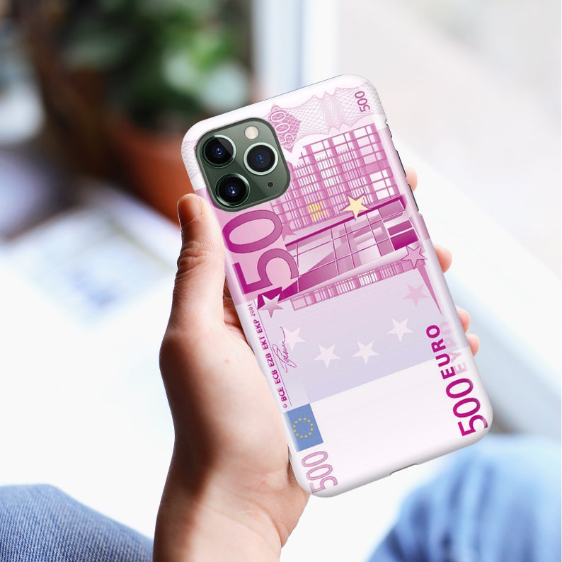 MONEY 2 Apple iPhone 11 12 13 14 15 Plus PRO MiNI MAX Phone Case Cover EuR Euro Bill 100 200 500 Cash Europe Rich Present Men Women Power image 7