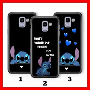 Capa de telefone Stitch K4 para Samsung Galaxy A3 A5 A6 A7 A8 J3 J5 J6 J7 Modelos Disney Personagem de desenho animado Alien Criatura Cachorro Panda Amigo