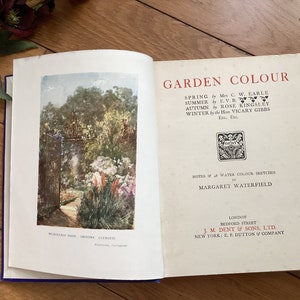 Garden Colour, Coloured Sketches and Notes by Margaret Waterfield: 1920s Gardening Book. Full-colour illustrations.