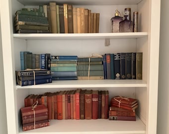 Vintage and Antique Hardback Books for Decor by Colour: For Interest or Decor. Bundle of 5.