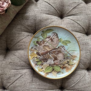 Vintage Franklin Porcelain Limoges Plate: Gamebirds of the World, Woodcock