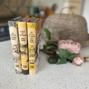 Set di libri. 3 romanzi Vintage Companion Book Club nelle loro sovraccoperte originali colorate. Da leggere o per decorare