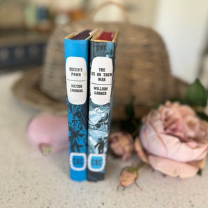 Set di libri. 2x romanzi Blue Vintage Companion Book Club nelle loro sovraccoperte originali colorate. Da leggere o per decorare
