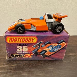 Vintage Matchbox Superfast Formula 5000 No.36 Diecast Toy Car with Box