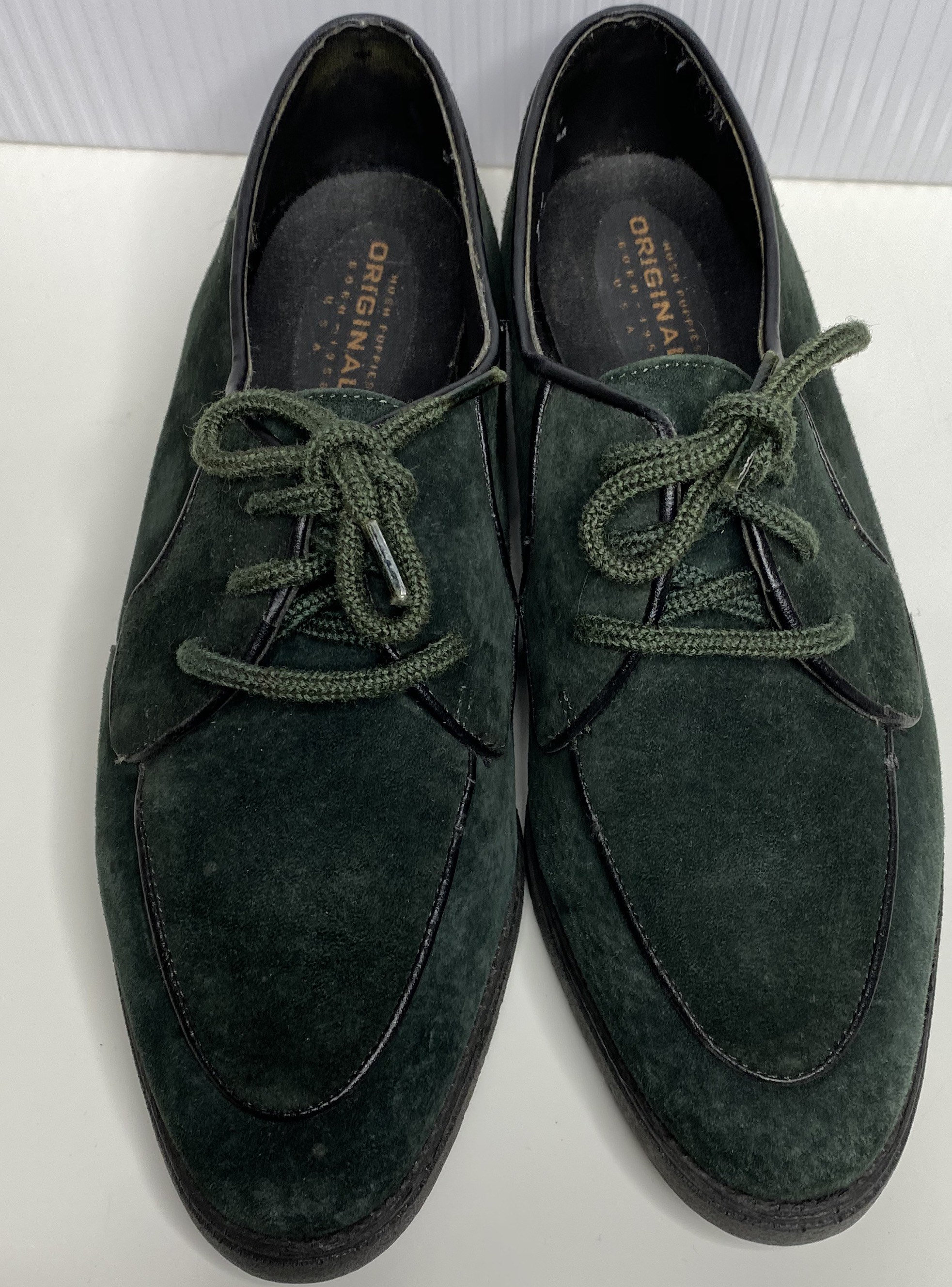 Vintage Hush Puppies Suede Dark Green Womens shoes Size 7M Etsy