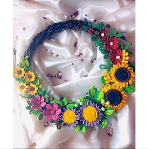 Cabide de guirlanda de quilling de papel 3D feito à mão