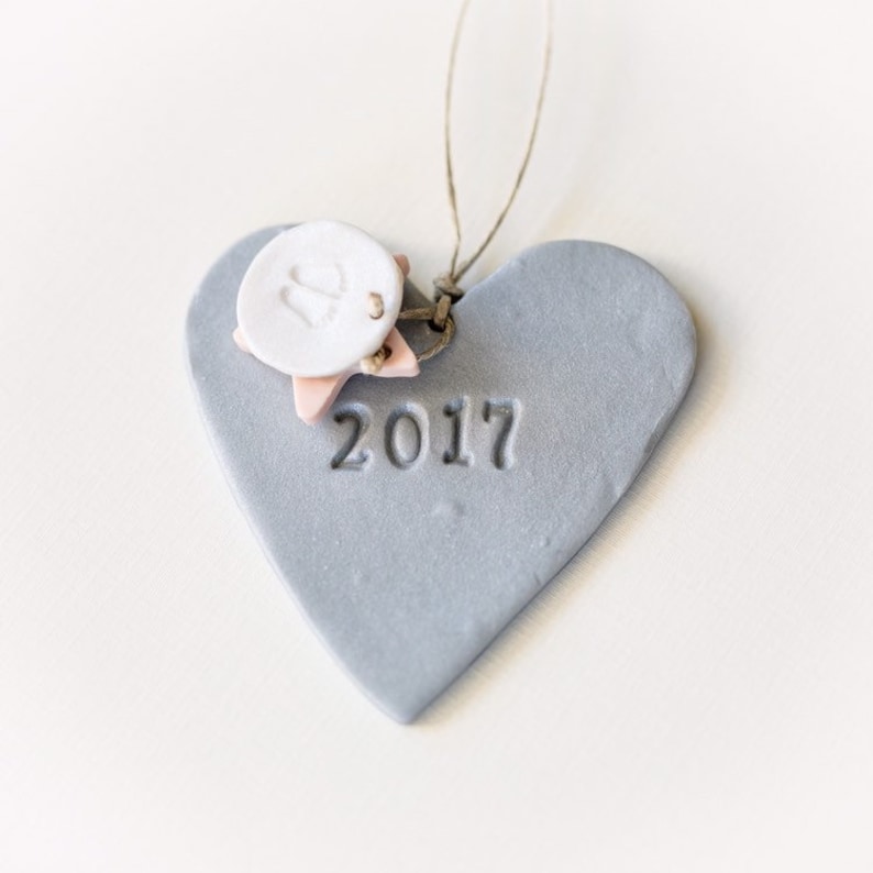 Silver Heart Angel Baby Ornament image 3