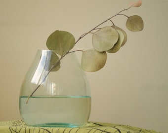 Half a Carafe - Low Vase | Repurposed Decor | Upcycled Glass