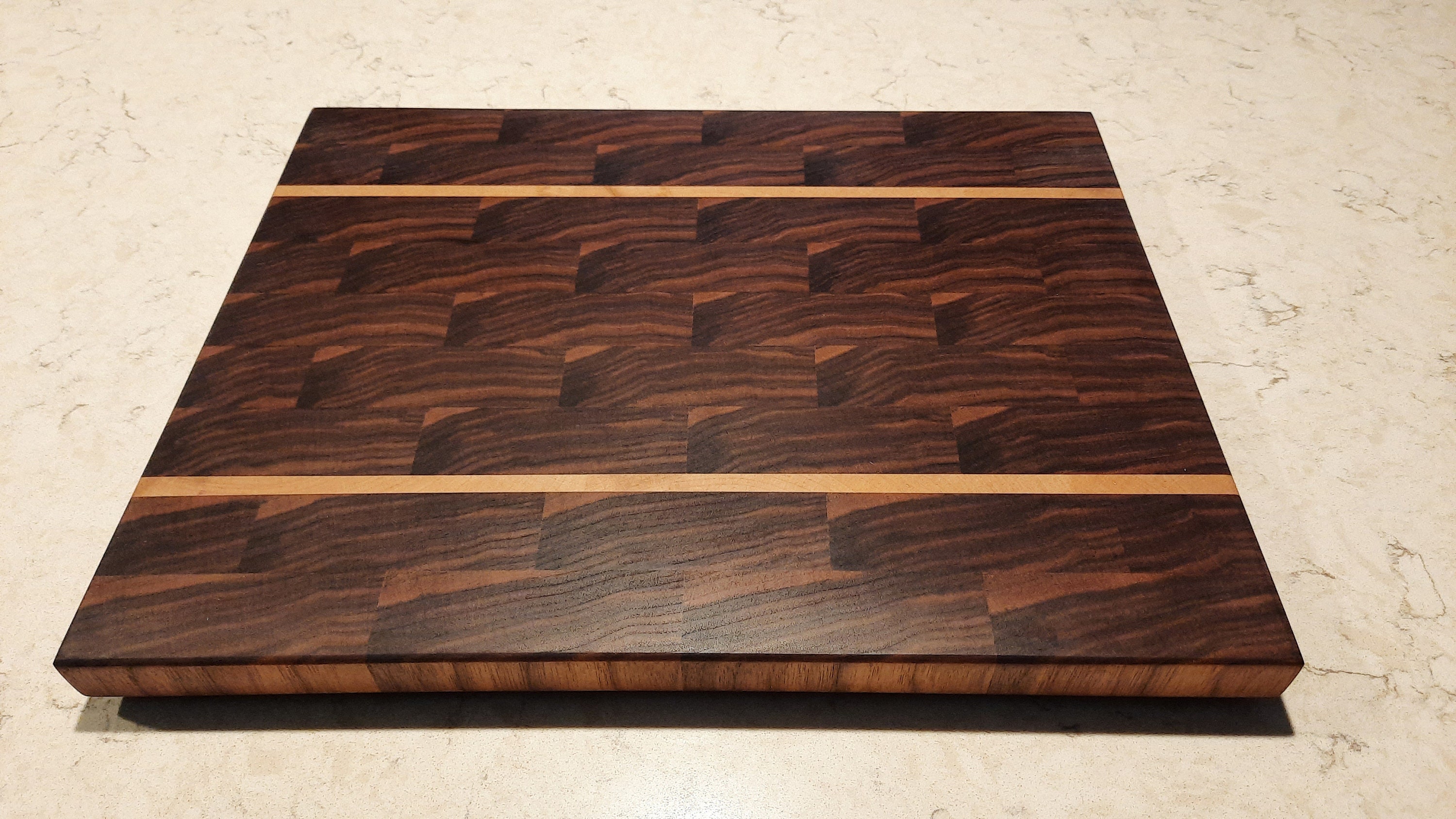 Daddy Chef End Grain Cutting Board - Wood butcher block 16x12x1.5  REVERSIBLE - Kitchen Wooden chopping board(include feet)