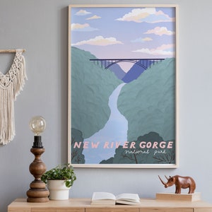 New River Gorge National Park Poster, West Virginia Wall Art